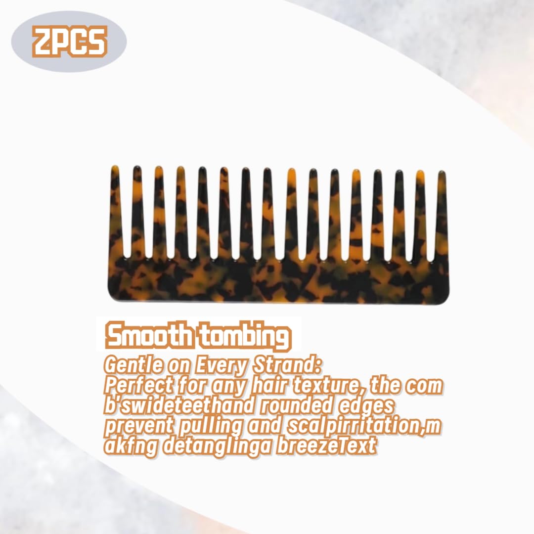 Two pack large hair detangling combs on white background