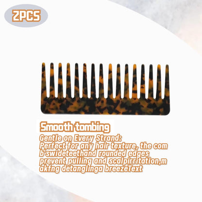 Two pack large hair detangling combs on white background