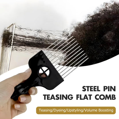 Three different sizes of Kootinn stainless steel hair picks
