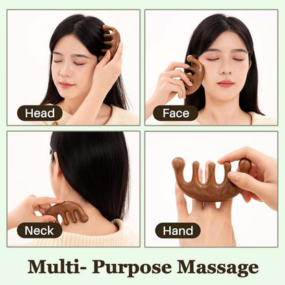 Top view of Firstpella green sandalwood massage comb