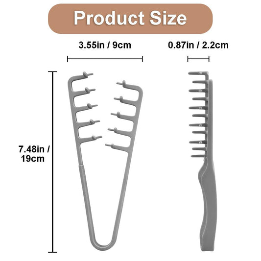 Close up view of the wide-tooth side of the Yrakozin volumizing hair comb