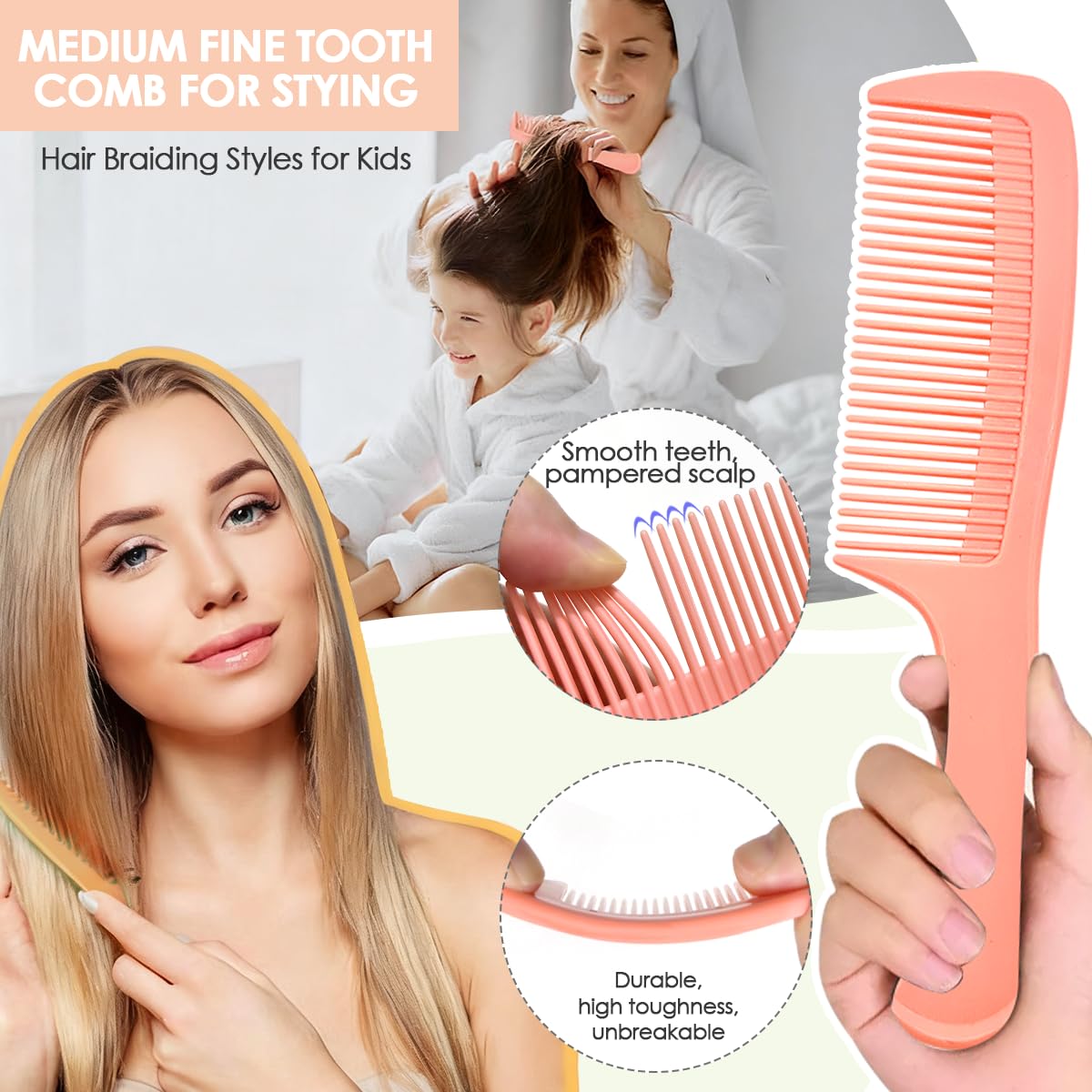 Fine-tooth styling combs for sleek hair looks