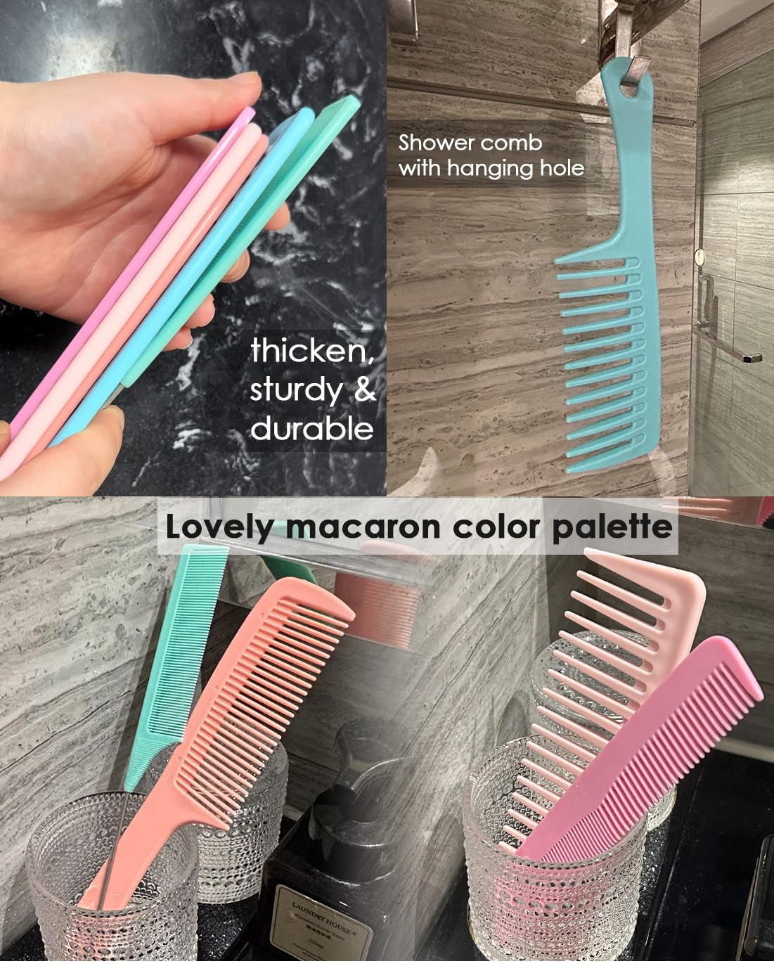 Multi-colored comb kit for all hair textures