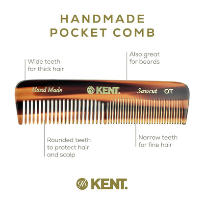 Close up of the hand polished rounded teeth on the Kent OT comb
