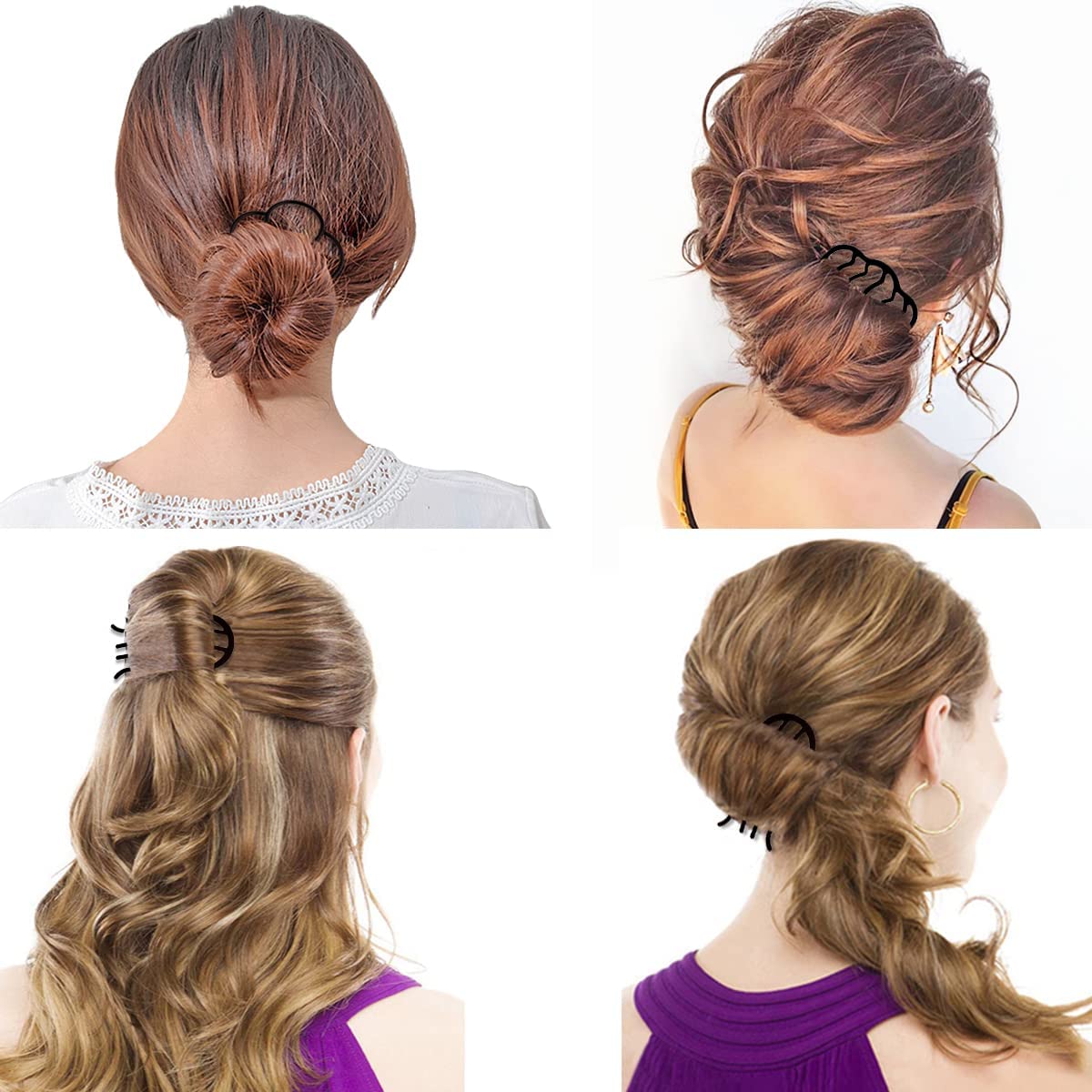 Zibuyu hair accessories shown in a bun hairstyle