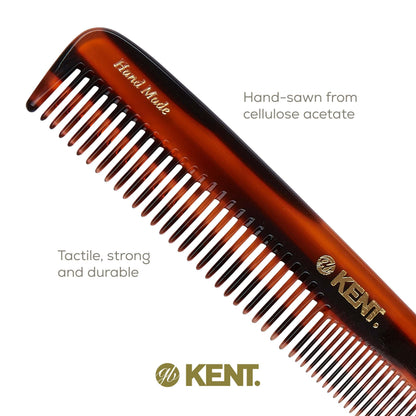 Kent 9T handmade in England authenticity stamp detail on the comb handle.