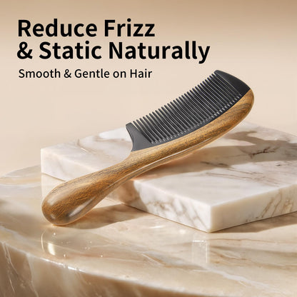 Onedor wooden comb showing unique natural wood grain pattern