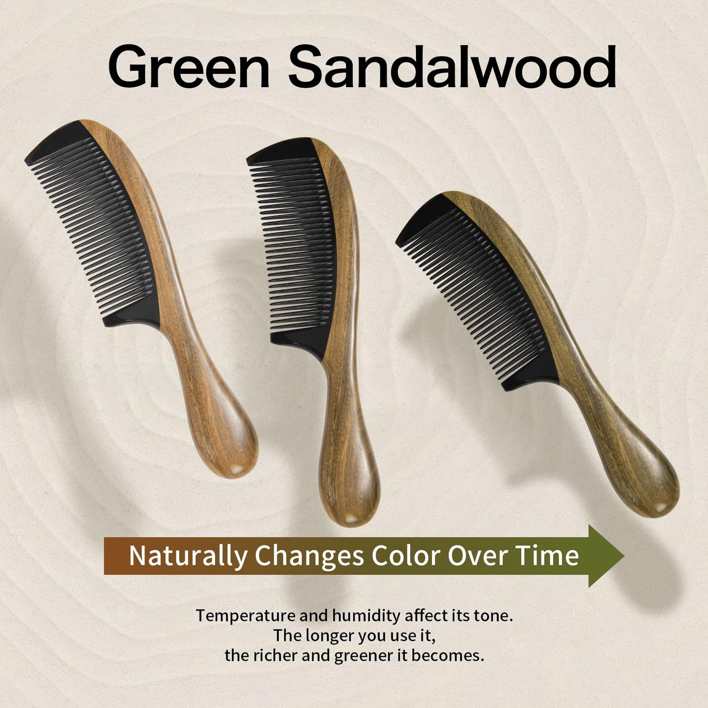 Side profile of Onedor handmade sandalwood and horn comb