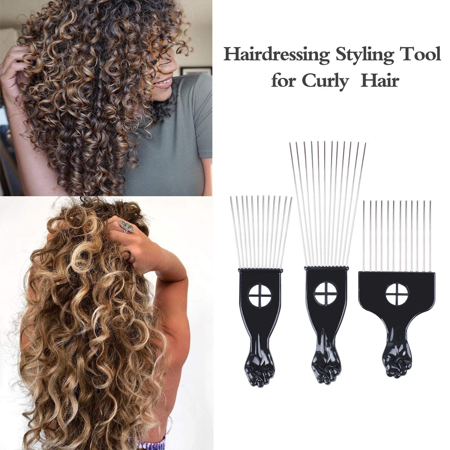 Stainless steel teeth of the Leaduway afro pick comb