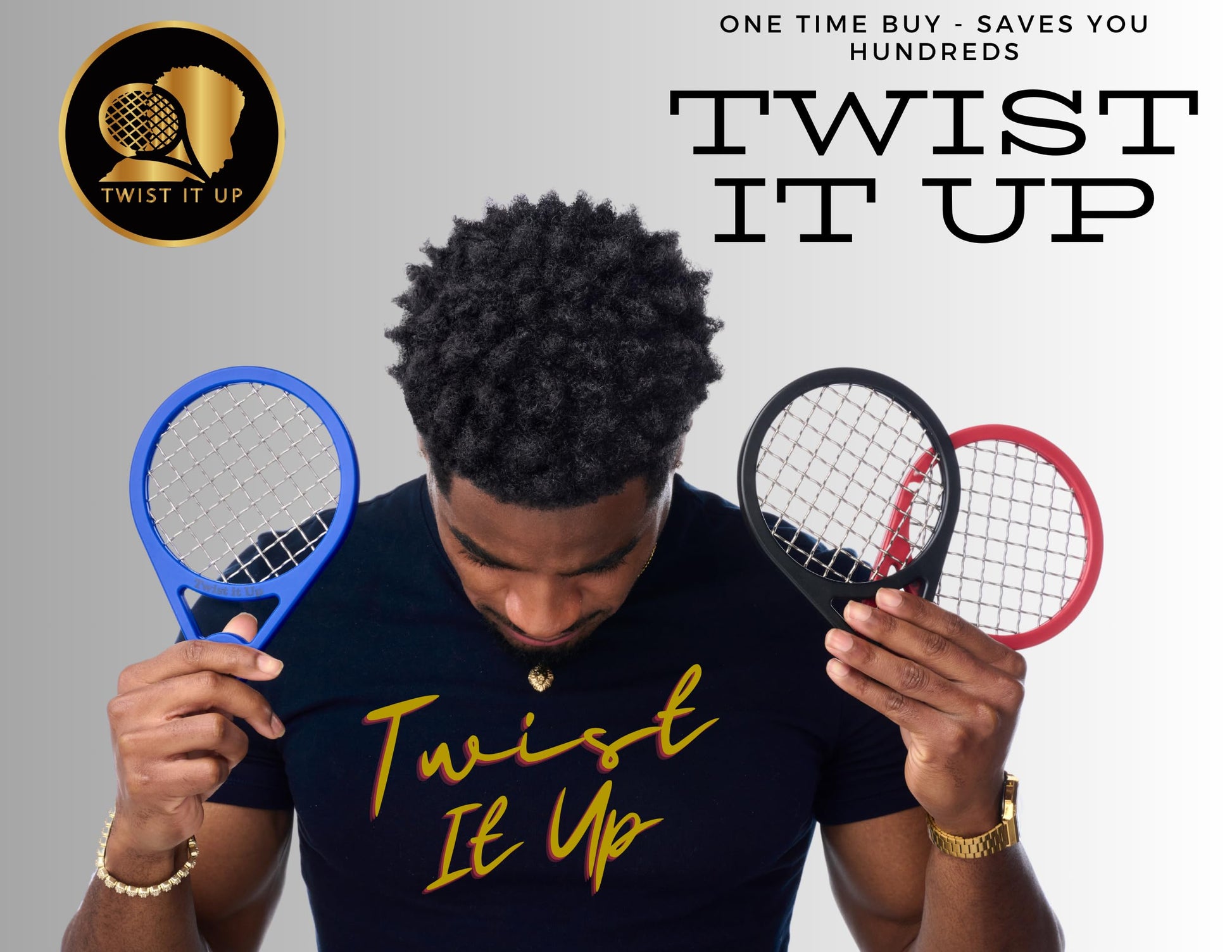 Close up of the patented stainless steel woven mesh center on the black twist comb