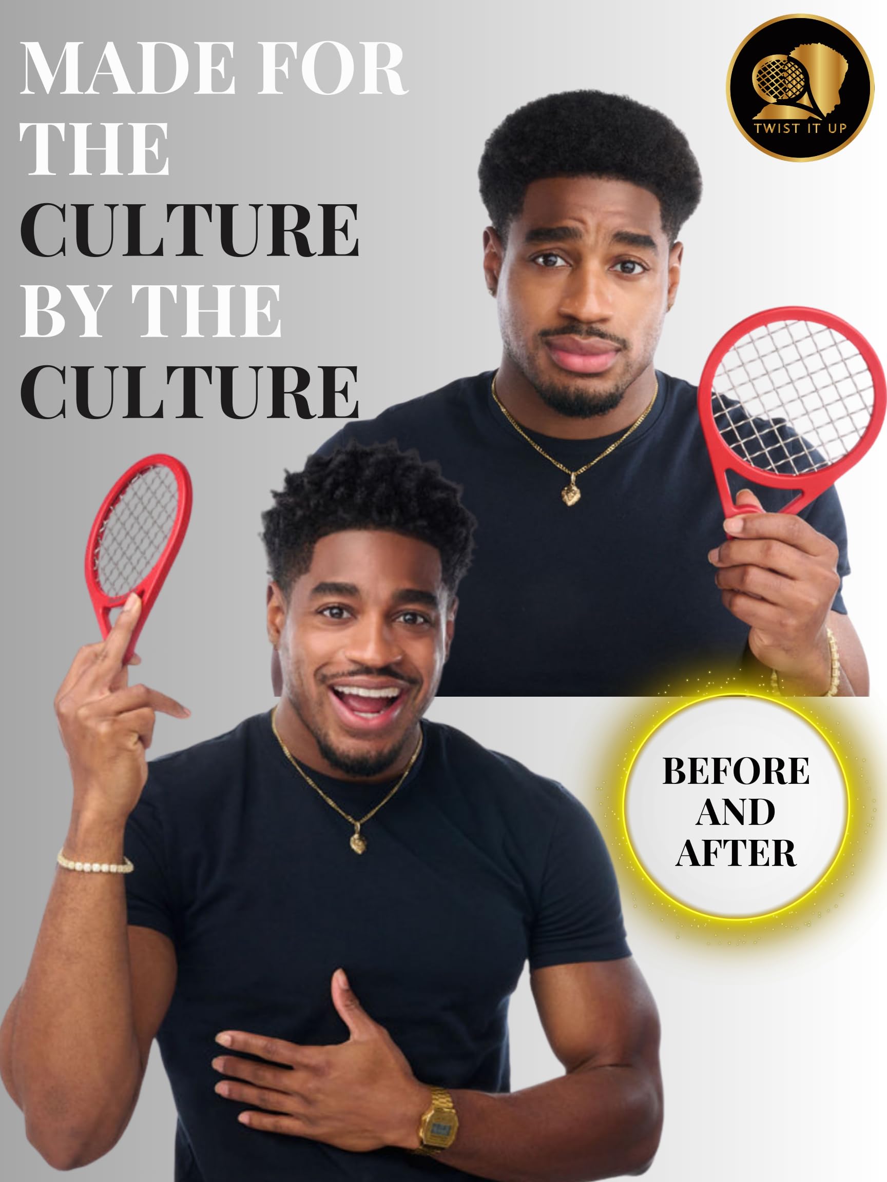 Hygienic washable black twist comb for men with textured hair