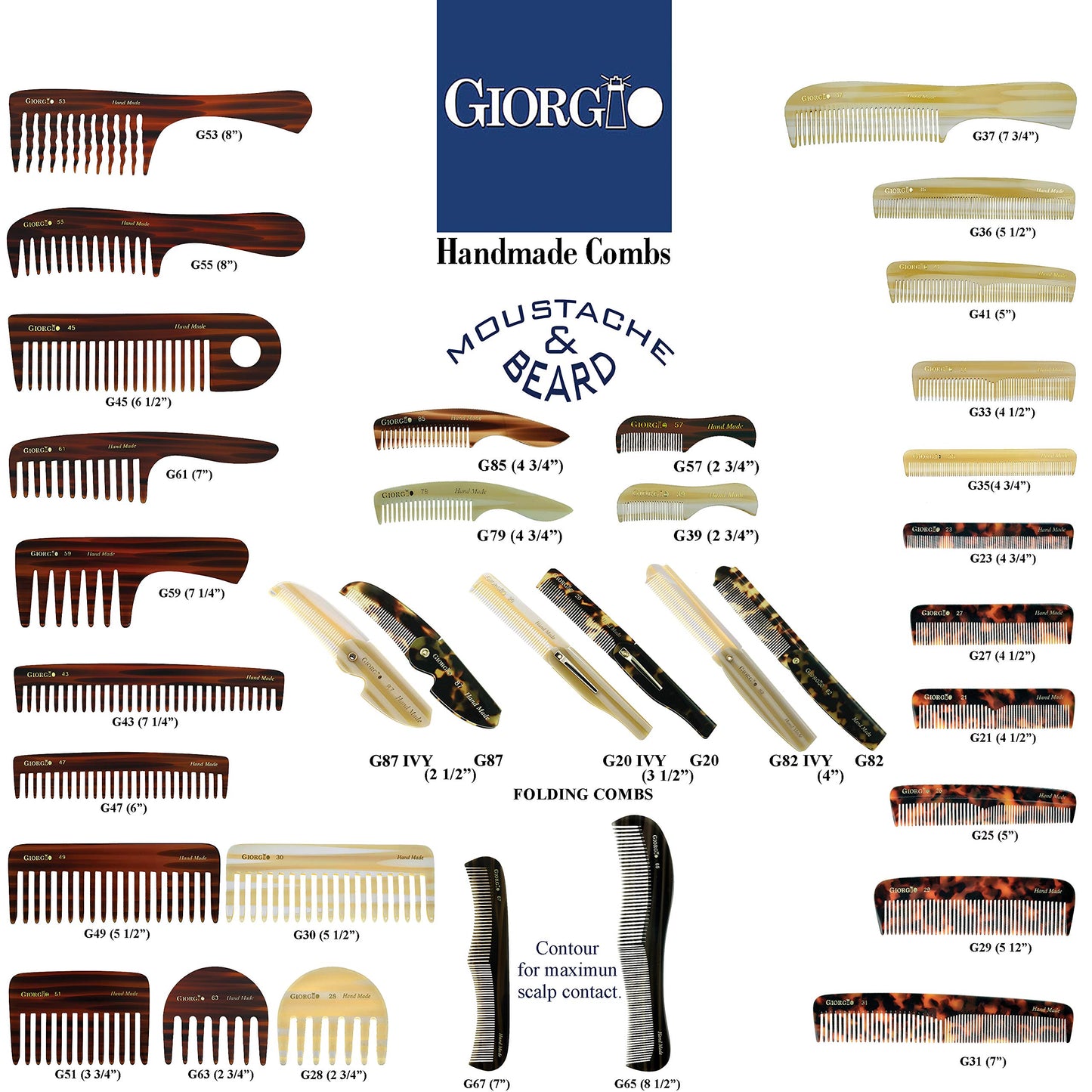 Giorgio five point seventy five inch wet and dry hair detangling comb