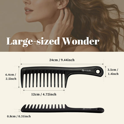 HYOUJIN black detangling hair brush with comfortable handgrip handle for wet hair grooming.