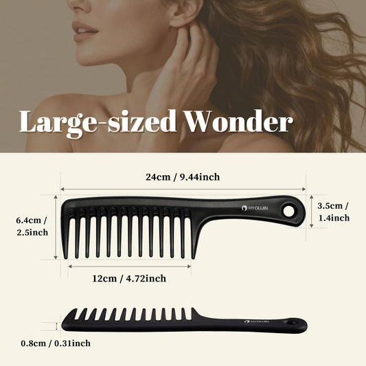 HYOUJIN black detangling hair brush with comfortable handgrip handle for wet hair grooming.