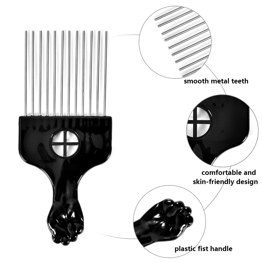 Side profile of Modsight metal hair pick for hair volume