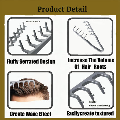 Black ABS plastic texture comb for root lift