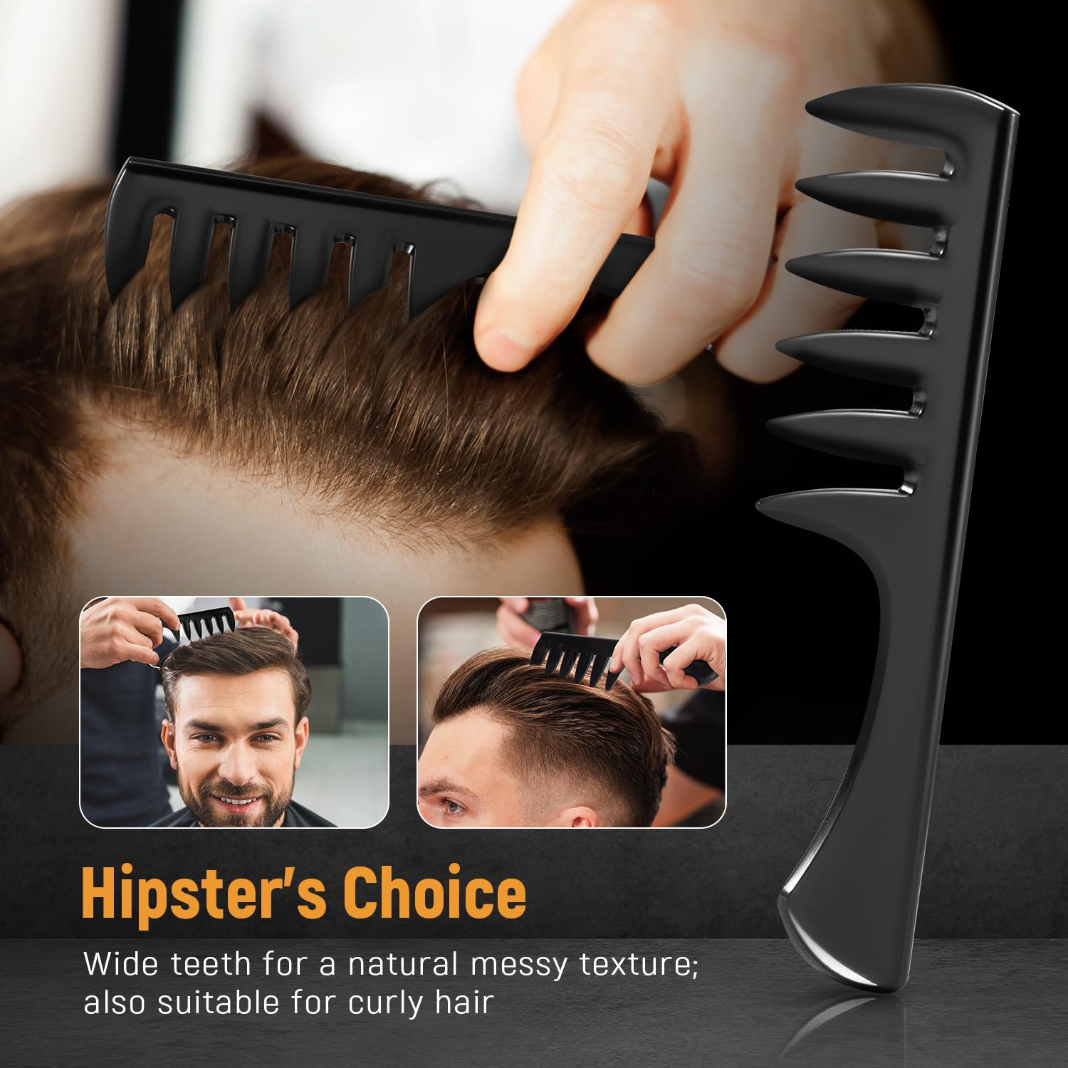 Dual sided professional styling comb for hair wax application
