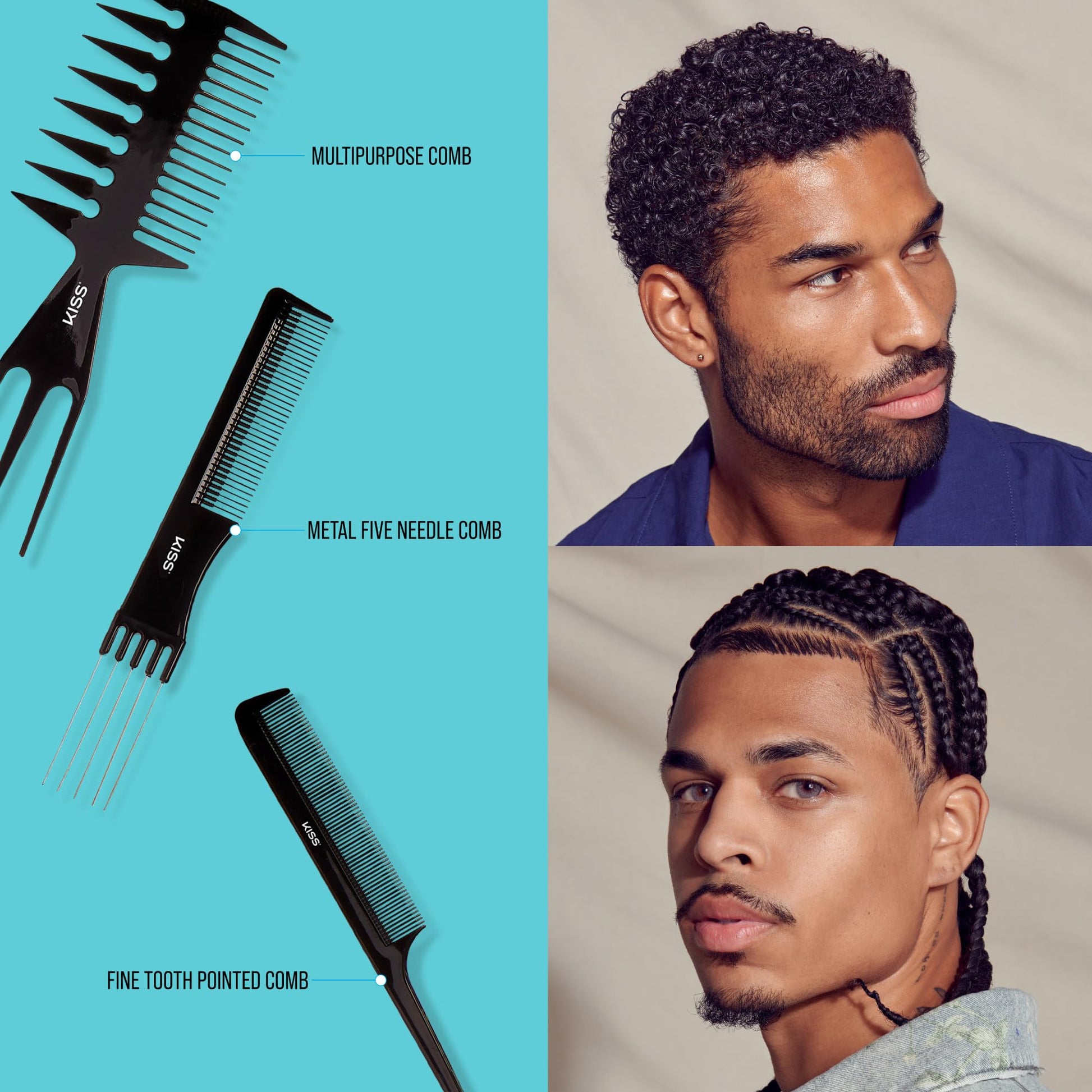 KISS 10 piece hair care tool kit for sectioning and styling