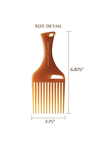 Packaging of the authentic Cricket Ultra Smooth Pick Comb highlighting its key ingredients.