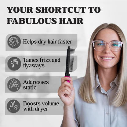HerStyler easy hair comb pink showing the open spring mechanism
