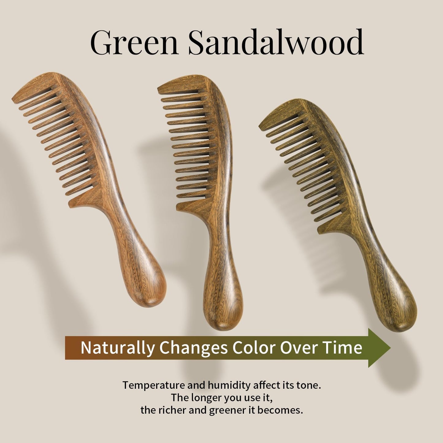 Side profile view displaying the thickness and premium craftsmanship of the premium wooden comb.
