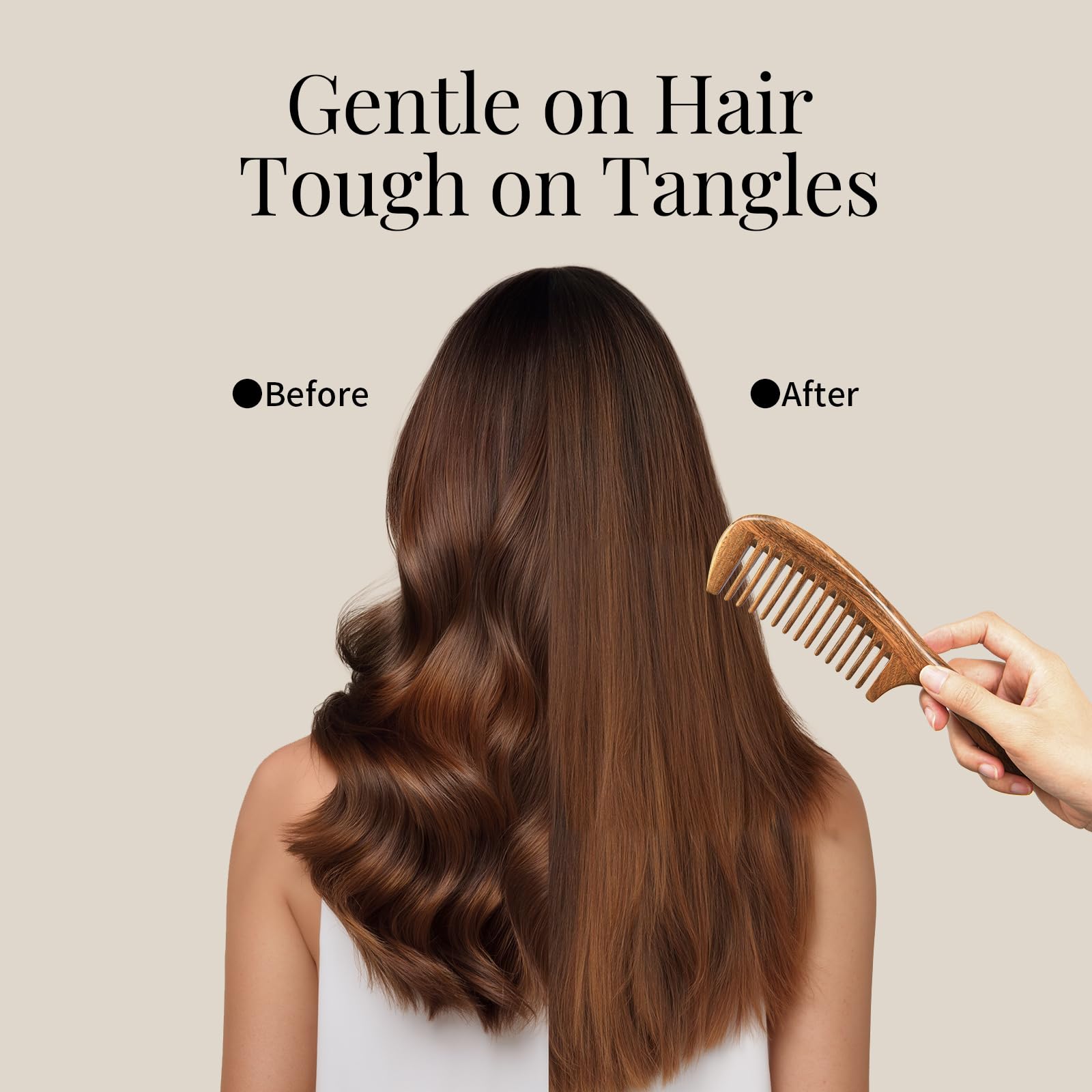 Onedor natural scented hair detangler comb placed next to its authentic protective retail packaging.