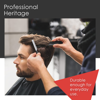 Back view of the black 7.5 inch dressing comb highlighting its smooth premium finish.