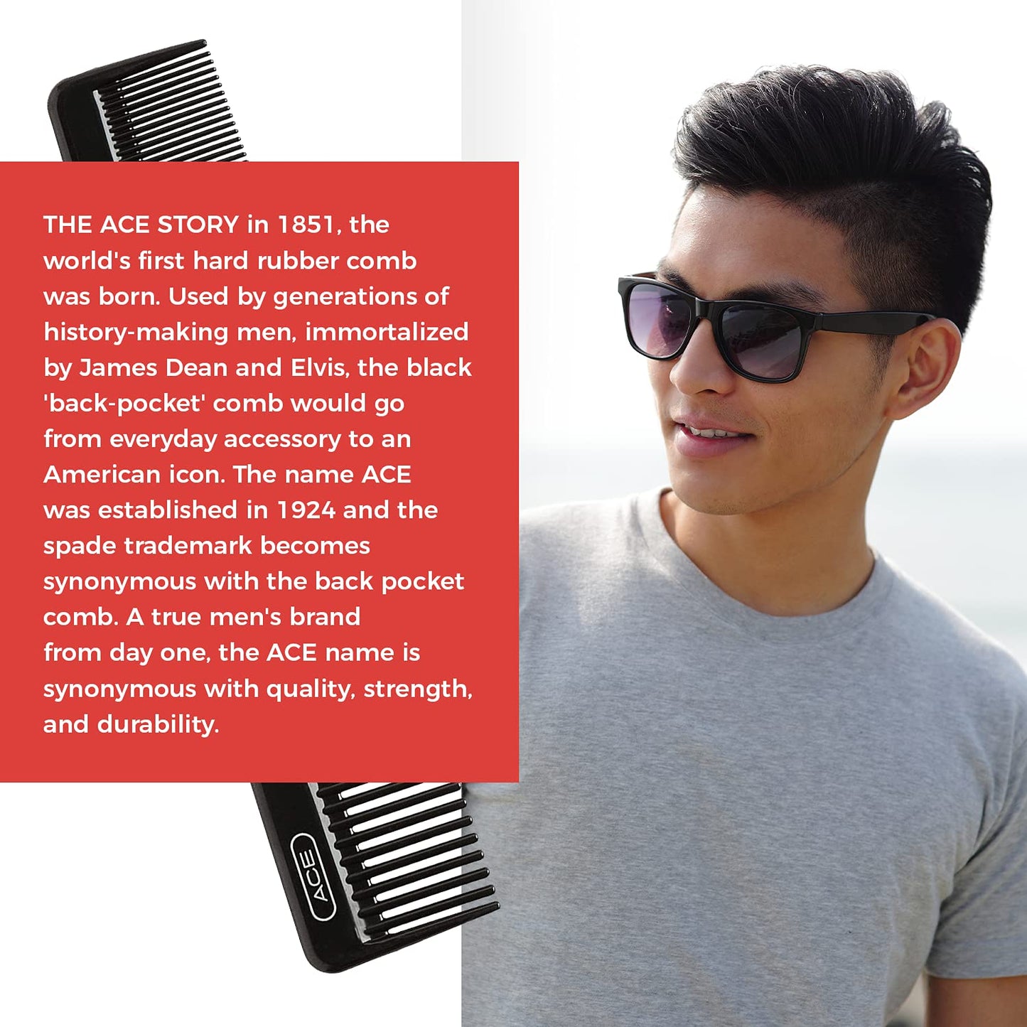Goody Ace hair accessory placed next to travel essentials showing its compact pocket size.