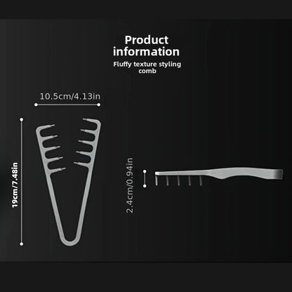 Close up of texture comb grip and wide tooth structure.