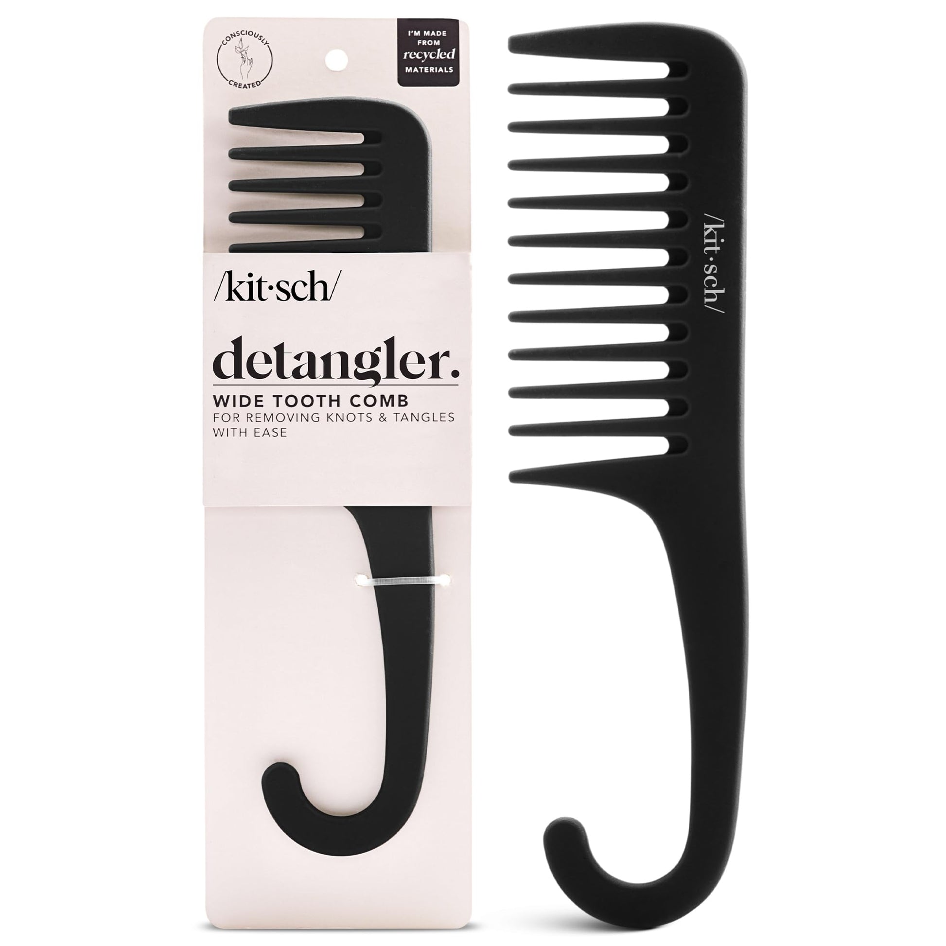 Kitsch wide tooth comb packaging and product display