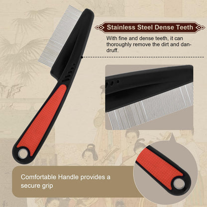 Stainless steel fine tooth comb for dandruff removal