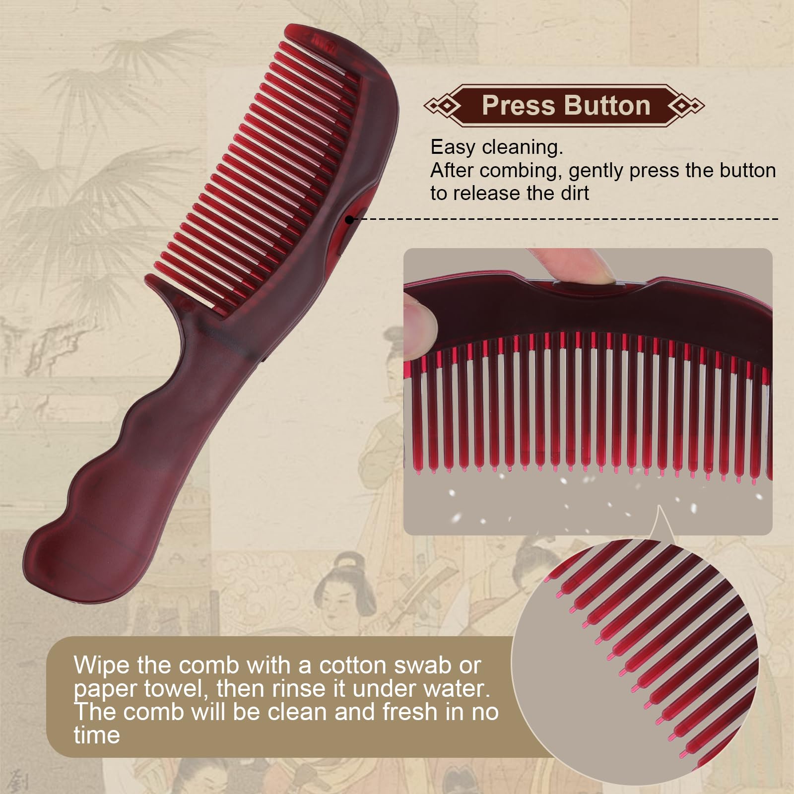 Close up of teawoo scalp detox comb bristles