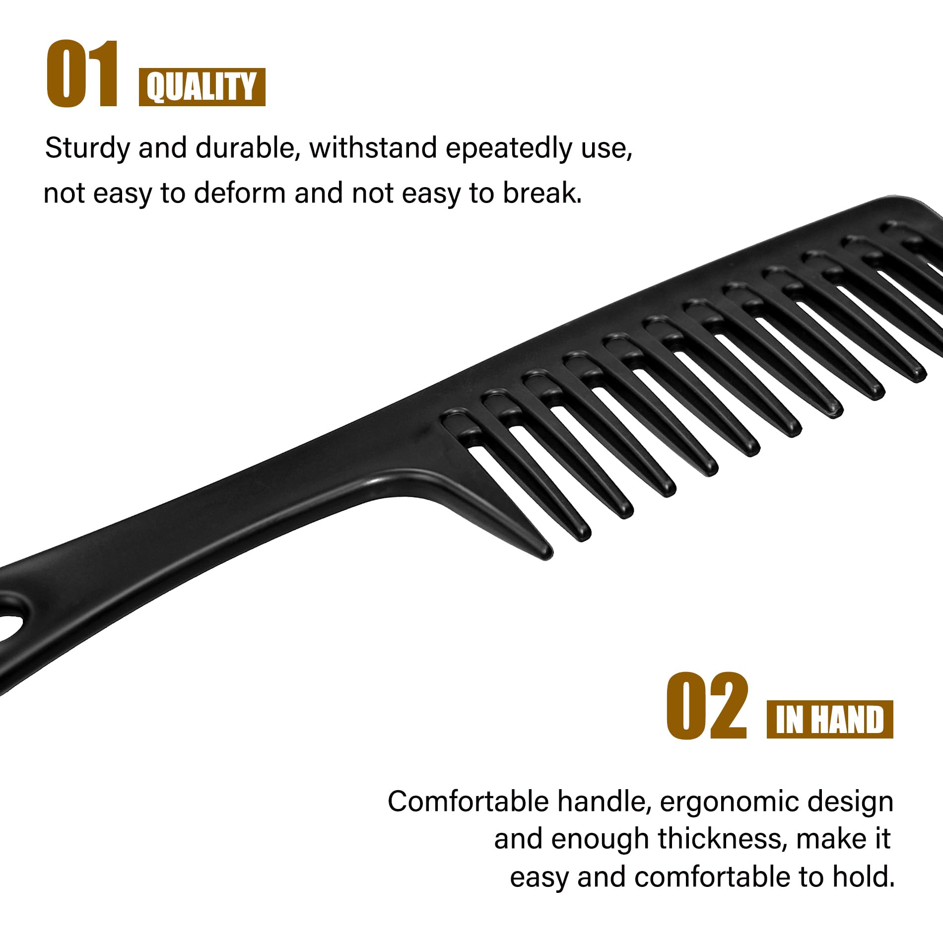 Modengkongjian styling comb set showing ergonomic handle and hanging hole