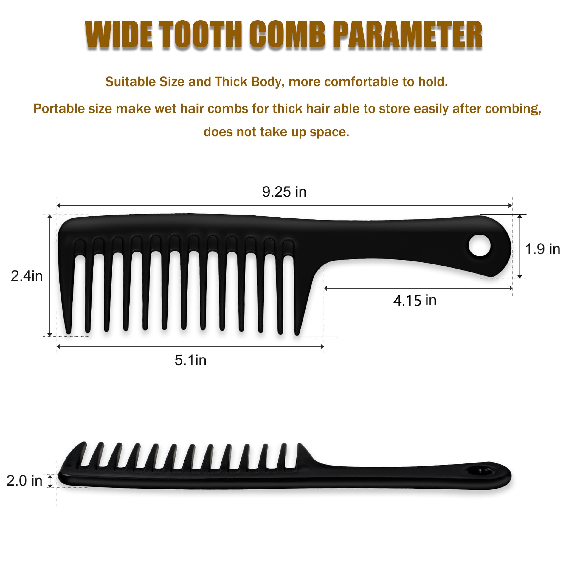 Multi-colored Modengkongjian detangling combs for curly hair