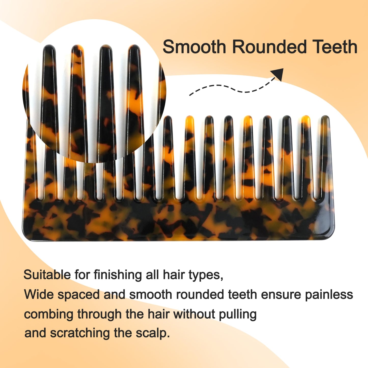 TaShow Hair Detangling Comb set featuring ivory and tortoise shell designs