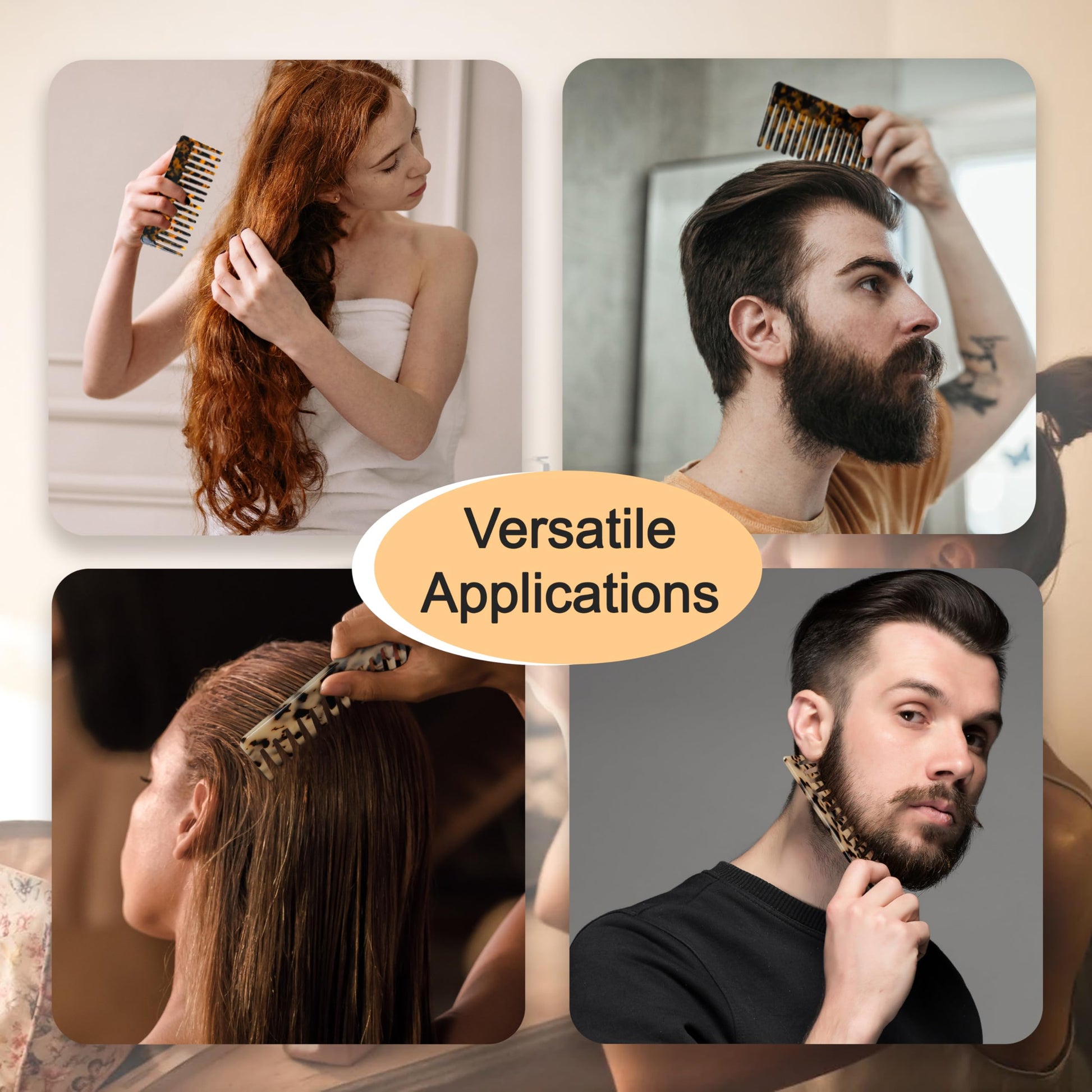 Demonstration of TaShow comb used on wet wavy hair
