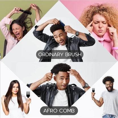 Ergonomic wide tooth comb for natural and coily hair styling