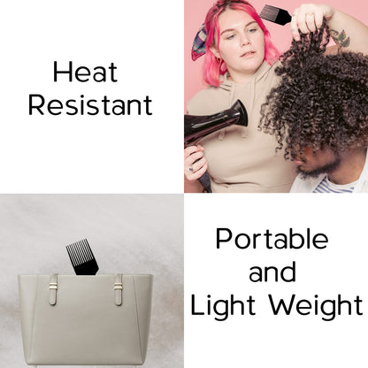 Durable plastic afro pick comb for men and women