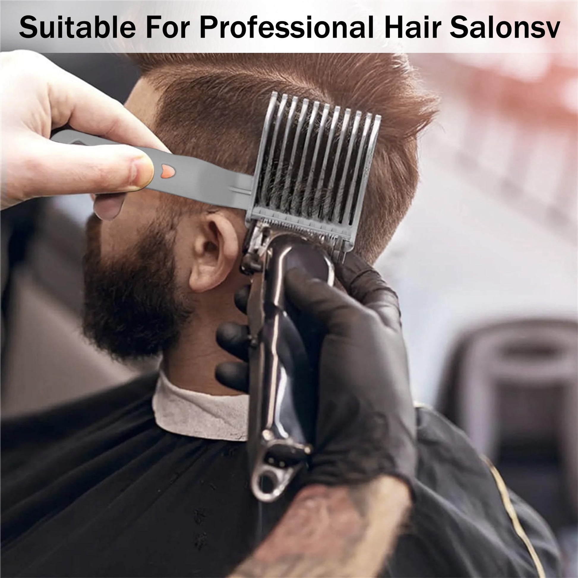 Professional hair gradient positioning comb on scalp