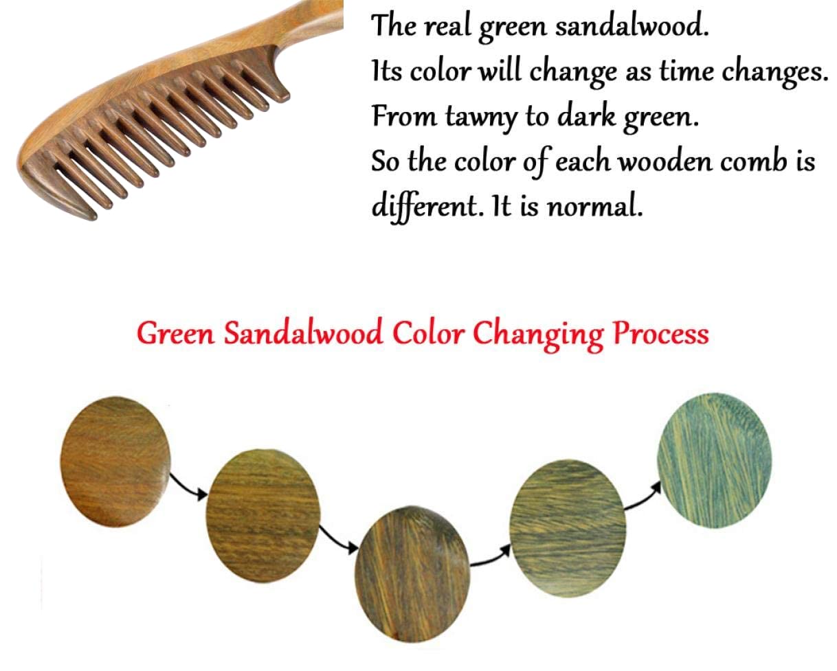 Louise Maelys authentic premium wooden detangling comb for thick curly hair care styling