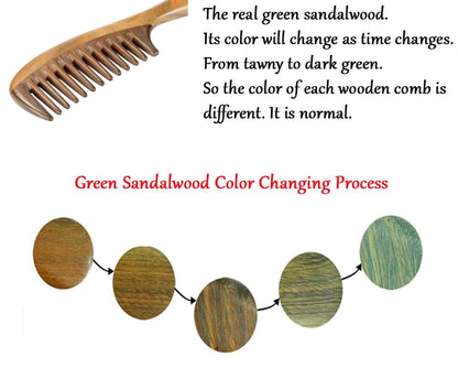 Louise Maelys authentic premium wooden detangling comb for thick curly hair care styling