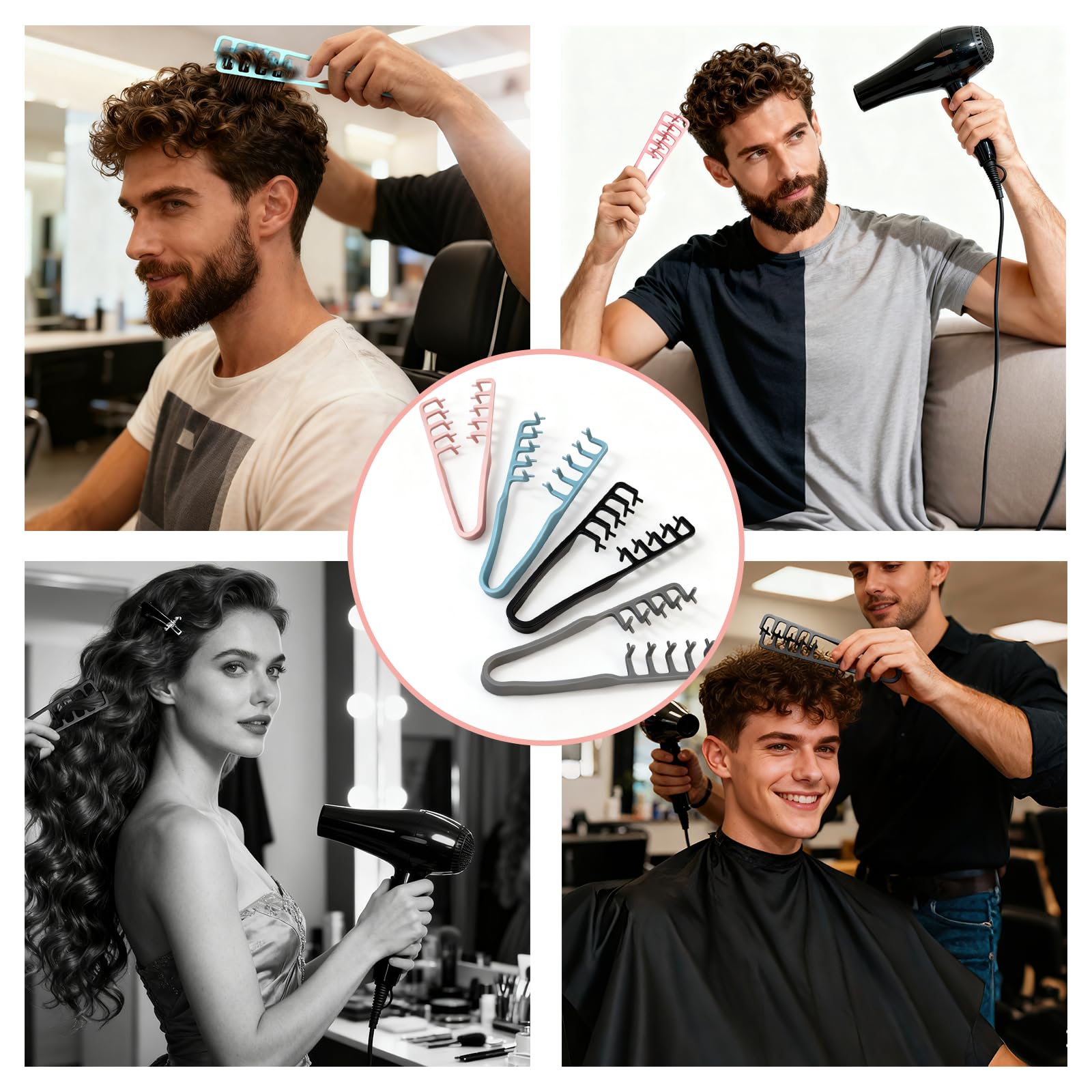Ergonomic textured grip of Tgjuedw volume hair tool