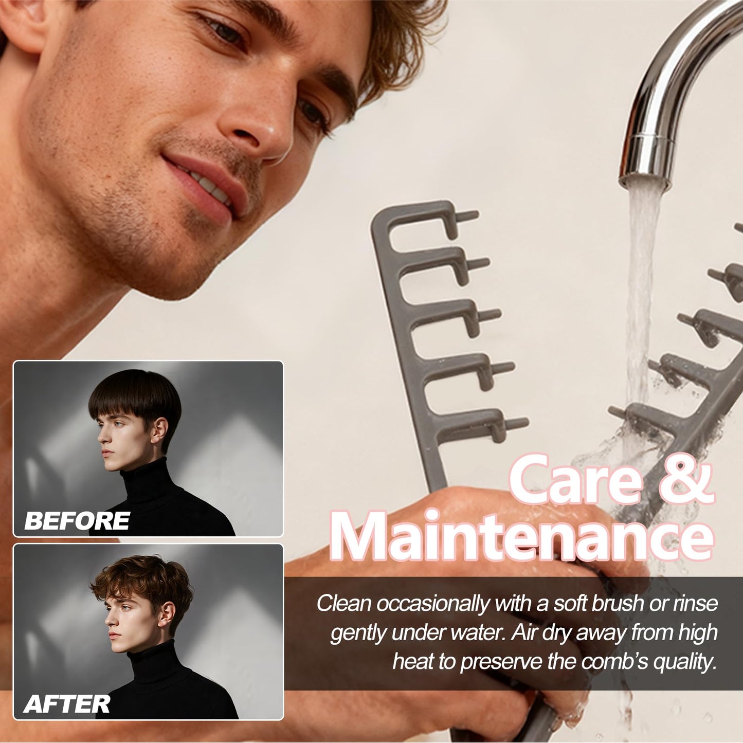 Tgjuedw 2 Pcs Texture Comb set for men and women