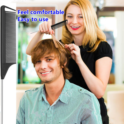 Metal rat tail parting combs included in Luumxai styling kit