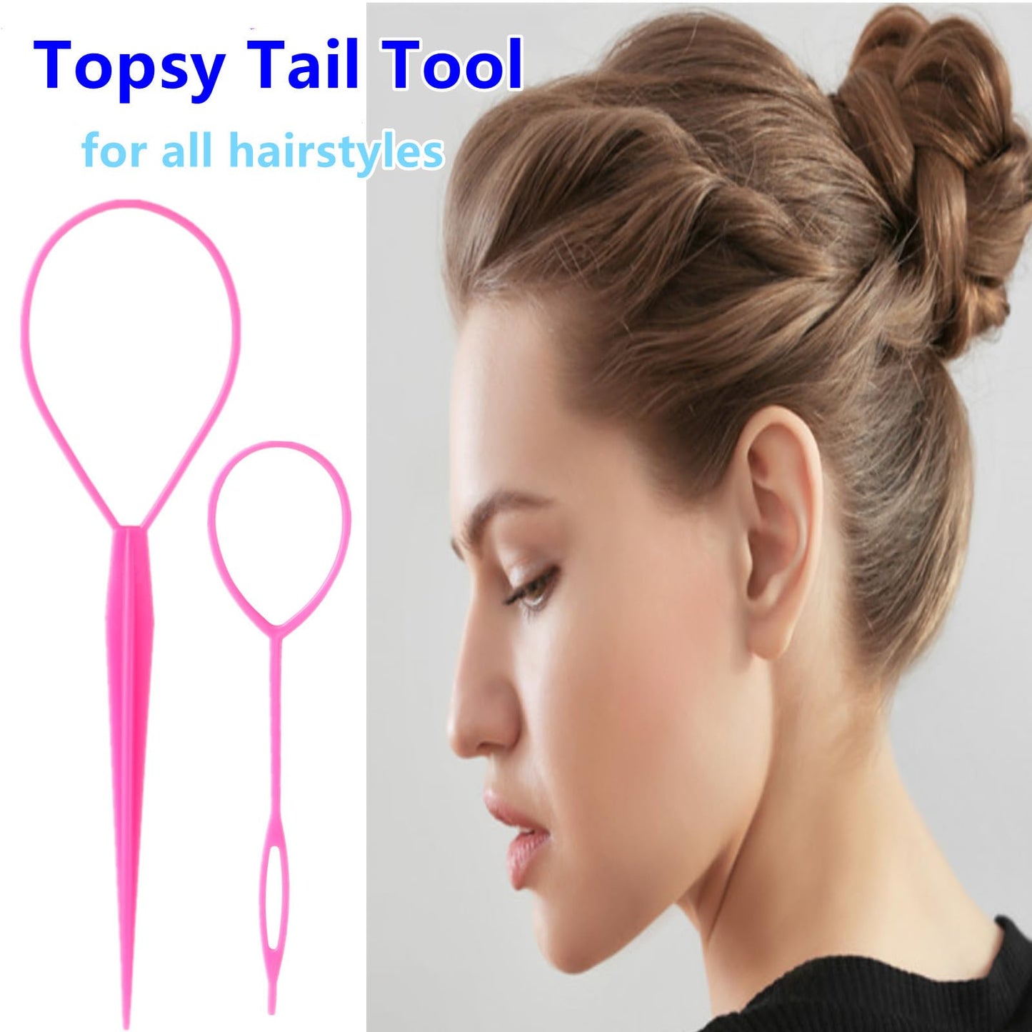 Variety of topsy tail hair loop sizes for different hair volumes