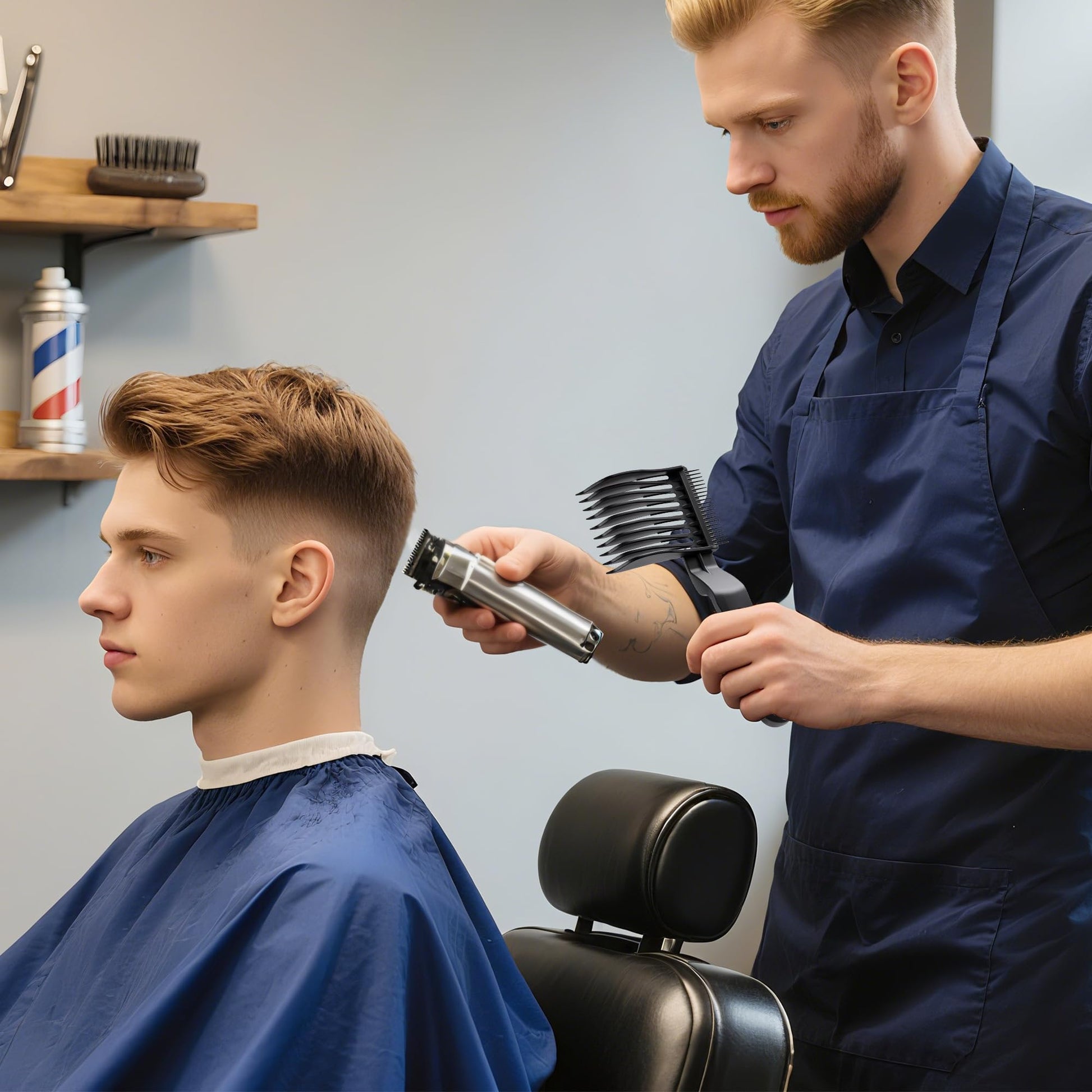 Professional black barber fade combs for men