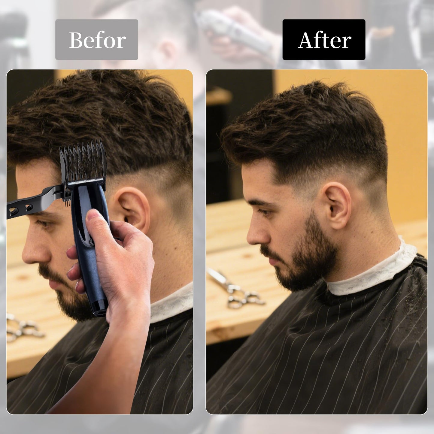 Ergonomic curved design for hair fading and blending