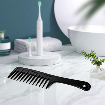 Glitters black and pink wide tooth shower comb for curly hair