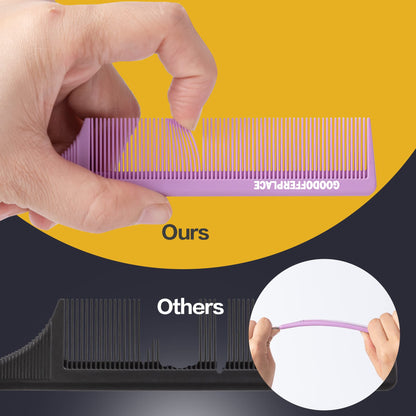 Individual pink purple and green parting combs