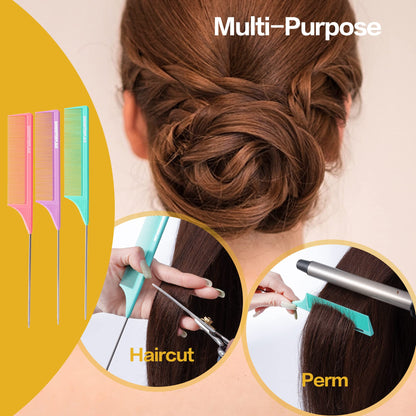 Detailed view of fine tooth comb sectioning hair